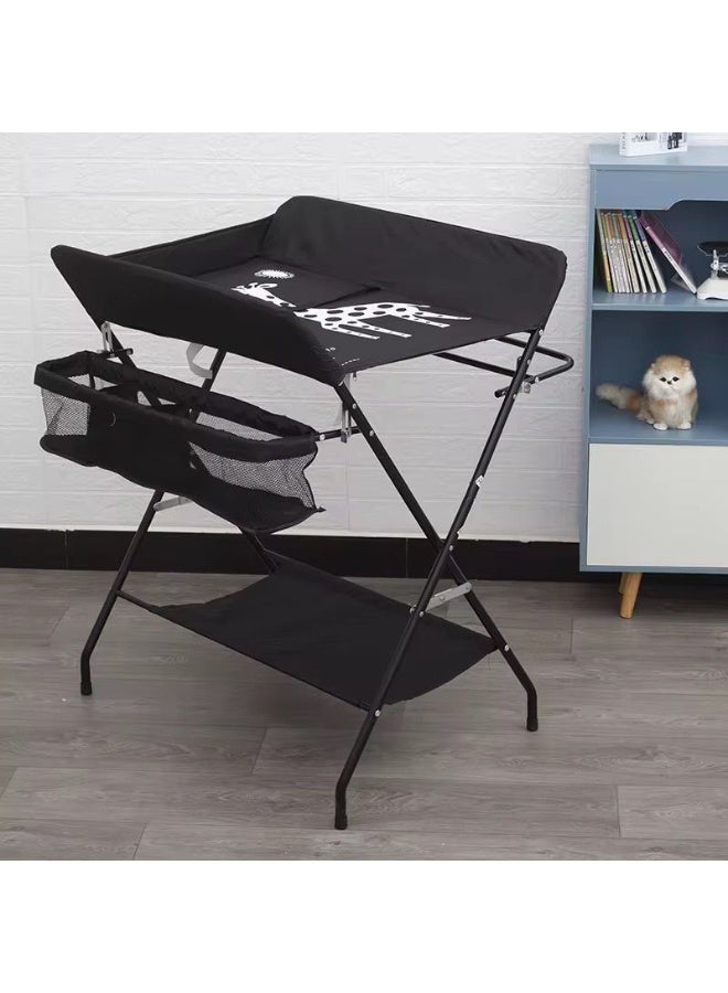 طاولة تغيير حفاضات محمولة، ارتفاع قابل للتعديل ومساحة تخزين